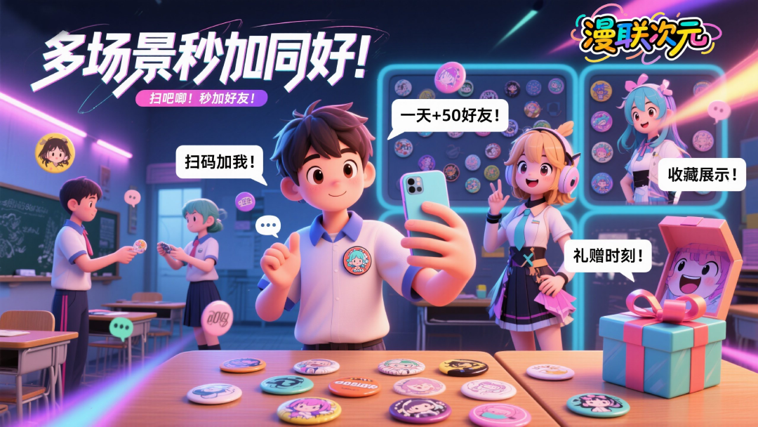 扫吧唧逛街场景 - 二次元搭讪神器使用场景