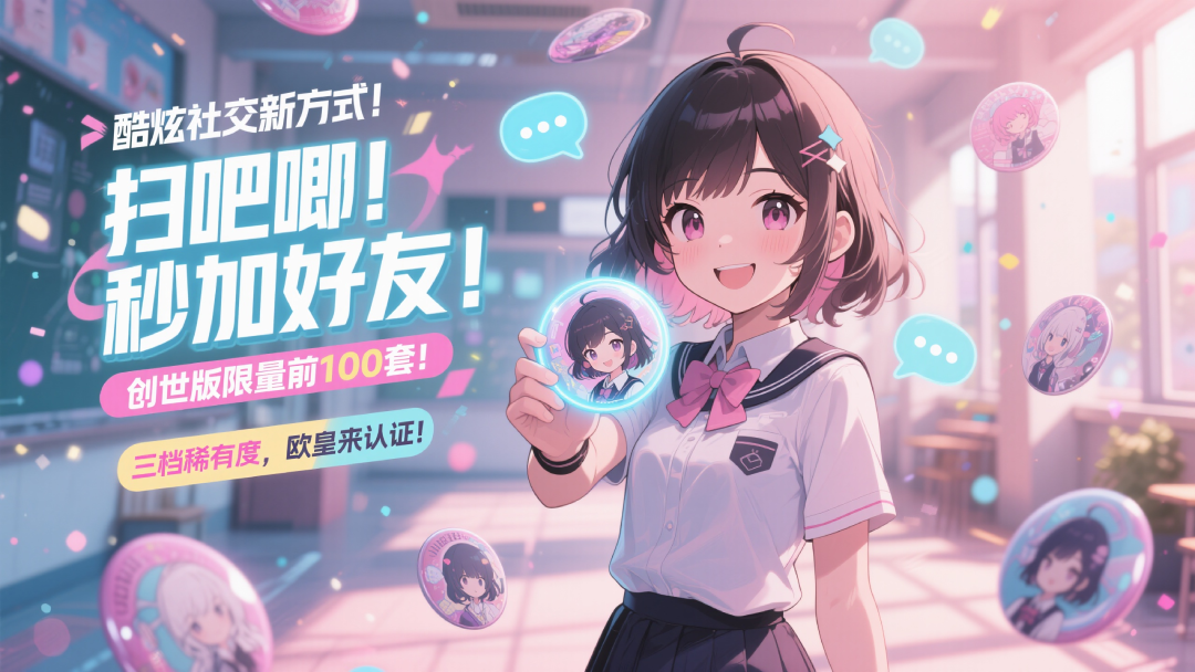 扫吧唧学校场景 - 二次元交友神器使用场景